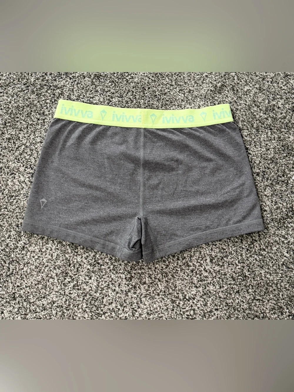 ivivva Gray Performance Shorts with Neon Lime Waistband